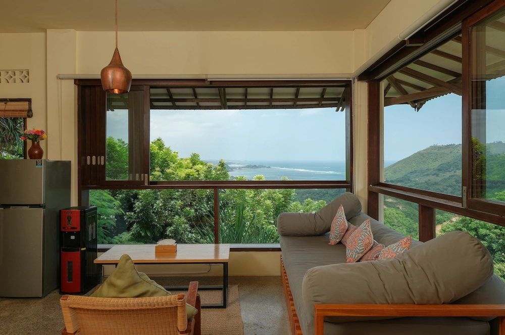 Ashtari loft livingroom with seaside view